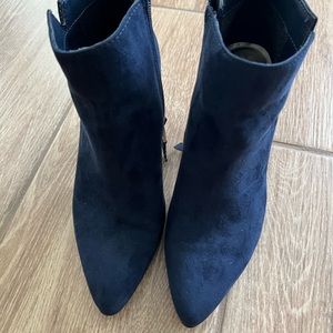 Women’s blue suede ankle boots